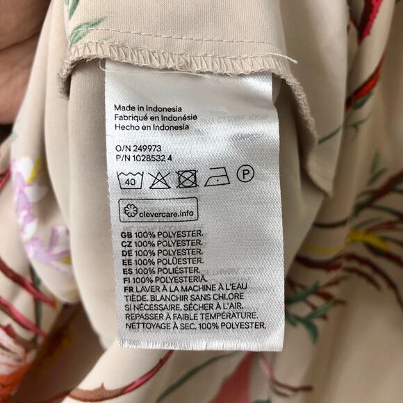 H&M Cream Floral Mock Neck Long Sleeve Blouse Size XS - Picture 11 of 13